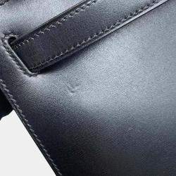 Hermes Black Box Calf Leather Kelly Sellier 28 Handbag 