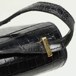 Pre Owned Hermes Black Crocodile Porosus Constance Gold Finish Constance 18 Bag