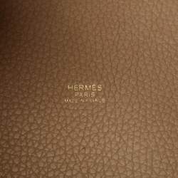 مملوكة مسبقًا Hermes Beige Marfa Taurillon Clemence Leather Picotin Lock 18 Bag