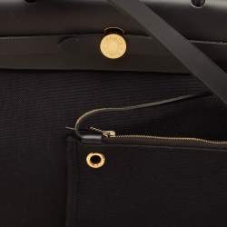 Pre Owned Hermes Noir Toile Militaire and Vache Hunter Herbag 31 Bag