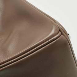 Hermes Etoupe Tadelakt Leather Palladium Finish Birkin 25 Bag
