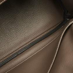 Hermes Etoupe Tadelakt Leather Palladium Finish Birkin 25 Bag