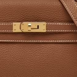 Hermes Gold Togo Leather Gold Finish Kelly Retourne 25 Bag