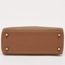 Hermes Gold Togo Leather Gold Finish Kelly Retourne 25 Bag