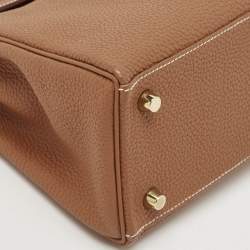 Hermes Gold Togo Leather Gold Finish Kelly Retourne 25 Bag
