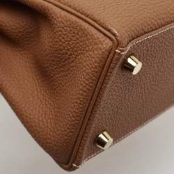 Hermes Gold Togo Leather Gold Finish Kelly Retourne 25 Bag