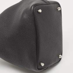 مملوكة مسبقًا Hermes Noir Taurillon Clemence Leather Picotin Lock 18 Bag