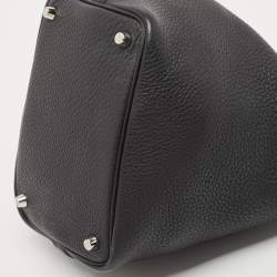 مملوكة مسبقًا Hermes Noir Taurillon Clemence Leather Picotin Lock 18 Bag