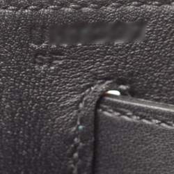 Hermes Noir/Ecru/Blanc Toile Quadrille and Swift Leather Palladium Finish Kelly Sellier 28 Bag
