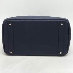 Hermes Blue de Prusse Togo Leather Palladium Finish HAC Birkin 40 Bag