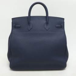 Hermes Blue de Prusse Togo Leather Palladium Finish HAC Birkin 40 Bag