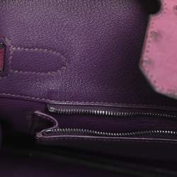 Hermes Violet Ostrich Leather Palladium Finish Birkin 30 Bag