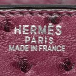 Hermes Violet Ostrich Leather Palladium Finish Birkin 30 Bag