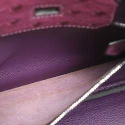 Hermes Violet Ostrich Leather Palladium Finish Birkin 30 Bag