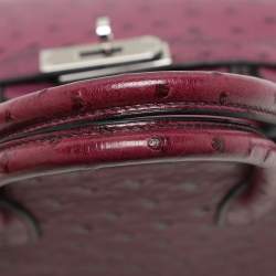 Hermes Violet Ostrich Leather Palladium Finish Birkin 30 Bag