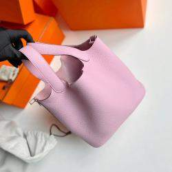 Hermes Mauve Sylvestre Picotin Lock 18 Bucket Bag