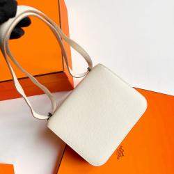 Hermes Milk White Epsom Leather Constance 19 Shoulder Bag