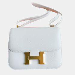 Hermes Milk Grey Epsom Leather Constance 19 Shoulder Bag