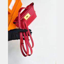 Hermes Mini Red Clemence Leather 24/24 Shoulder Bag