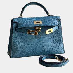 Hermes Matte Crocodile Leather Mini Kelly II Bag