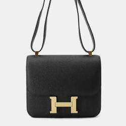 Hermes Black Epsom Leather Constance 24 Shoulder Bag