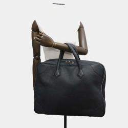 Pre Owned Hermes Black Taurillon Clemence  Victoria 50 Travel Bag 