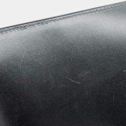 Pre Owned Hermes Black Box Calf Leather Kelly Sellier 28 Tote Bag