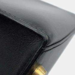 Pre Owned Hermes Black Box Calf Leather Kelly Sellier 28 Tote Bag