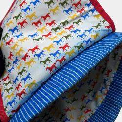 Hermes Blue Canvas Horse Backpack 