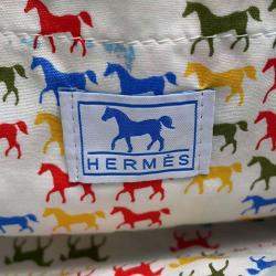Hermes Blue Canvas Horse Backpack 
