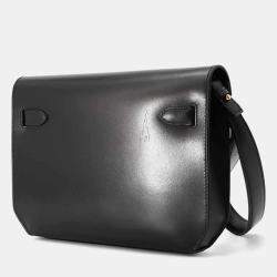 Hermes  Black Box Calf Leather 25 Kelly Depeche Clutch Bag