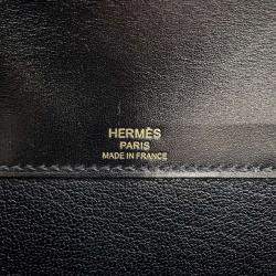 Hermes  Black Box Calf Leather 25 Kelly Depeche Clutch Bag