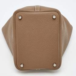 Hermes Etoupe Grey Taurillon Clemence Leather Picotin Lock 18 Bag