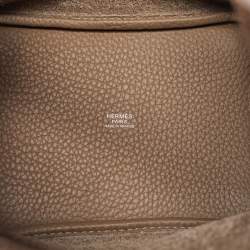 Hermes Etoupe Grey Taurillon Clemence Leather Picotin Lock 18 Bag