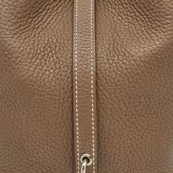 Hermes Etoupe Grey Taurillon Clemence Leather Picotin Lock 18 Bag