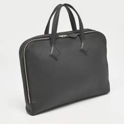 Hermes Noir Togo Leather Victoria Light Briefcase