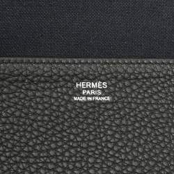 Hermes Noir Togo Leather Victoria Light Briefcase