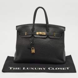 Hermes Noir Togo Leather Gold Finish Birkin 35 Bag