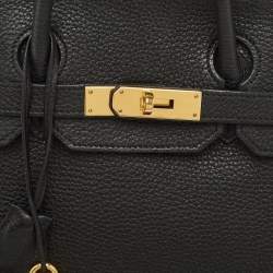 Hermes Noir Togo Leather Gold Finish Birkin 35 Bag