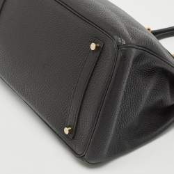 Hermes Noir Togo Leather Gold Finish Birkin 35 Bag