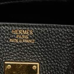 Hermes Noir Togo Leather Gold Finish Birkin 35 Bag