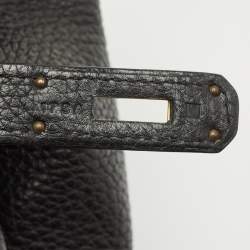 Hermes Noir Togo Leather Gold Finish Birkin 35 Bag