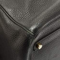 Hermes Noir Togo Leather Gold Finish Birkin 35 Bag