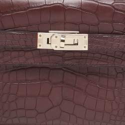 Hermes Bourgogne Matte Alligator Kelly Longue Wallet