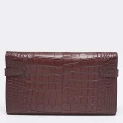 Hermes Bourgogne Matte Alligator Kelly Longue Wallet