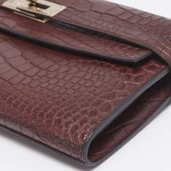 Hermes Bourgogne Matte Alligator Kelly Longue Wallet