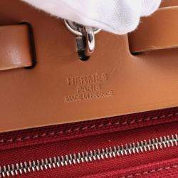 Pre Owned Hermes Toile & Vache Hunter Herbag Zip 31 Satchel Bag