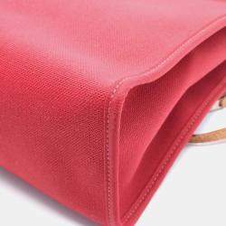 Pre Owned Hermes Toile & Vache Hunter Herbag Zip 31 Satchel Bag
