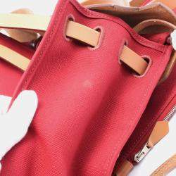 Pre Owned Hermes Toile & Vache Hunter Herbag Zip 31 Satchel Bag