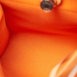 Pre Owned Hermes Orange/Natural Toile and Vache Hunter Herbag 31 Bag